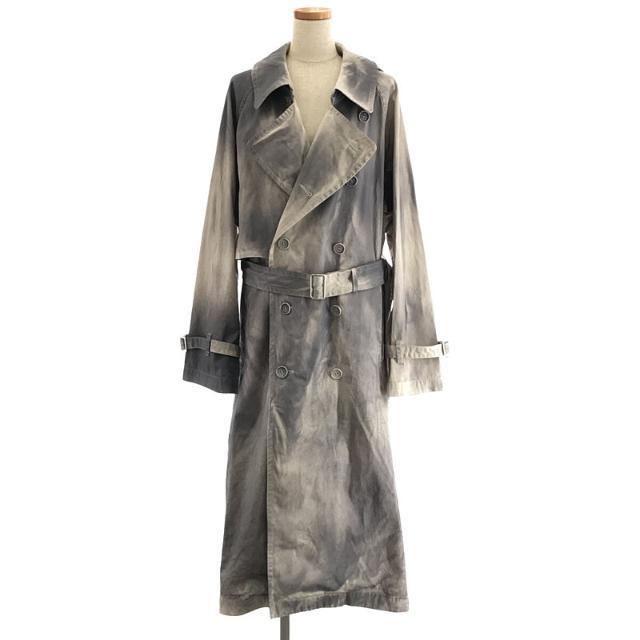 【美品】  YOKE / ヨーク | 2023SS SPRAY PRINTED TRENCH SP コットン ギャバジン スプレープリントトレンチコート 吾亦紅 | 2 | グレー | メンズ 5