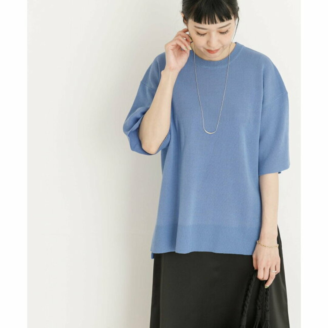 【BLUE】BIGニットTシャツ