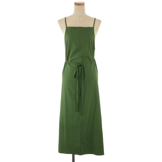 【美品】  BASErange / ベースレンジ | Yumi Apron Dress silk シルク 100％ エプロン ラップ ドレス ワンピース | S | グリーン | レディースワンピース