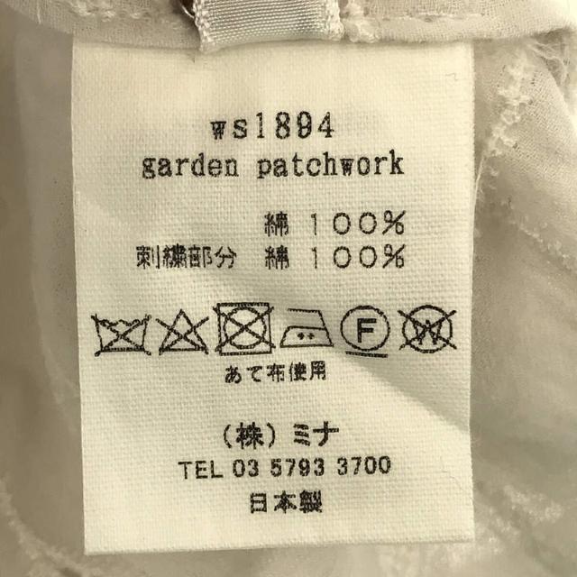 mina perhonen(ミナペルホネン)の【美品】  mina perhonen / ミナペルホネン | 2018SS | コットン garden patchwork ブラウス | 38 | ホワイト系 | レディース レディースのトップス(Tシャツ(半袖/袖なし))の商品写真