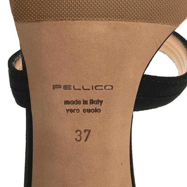 【美品】  PELLICO / ペリーコ | SAMI スエード レザー ヒール ミュール サンダル 箱・保存袋付き | 37 | NERO / ブラック | レディース 5