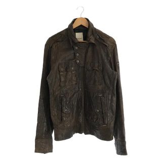 ディーゼル(DIESEL)のDIESEL / ディーゼル | シワ加工 ラムレザー ジップアップ ジャケット | M | ブラウン | メンズ(その他)