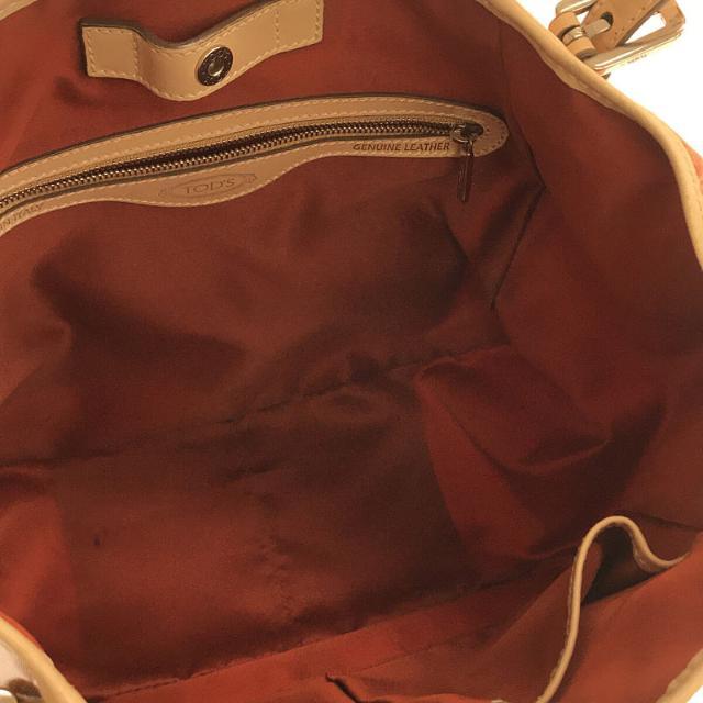 【美品】  TOD'S / トッズ | Sacca Piccola Tote エナメル トート ハンドバッグ 保存袋付き | オレンジ | レディース