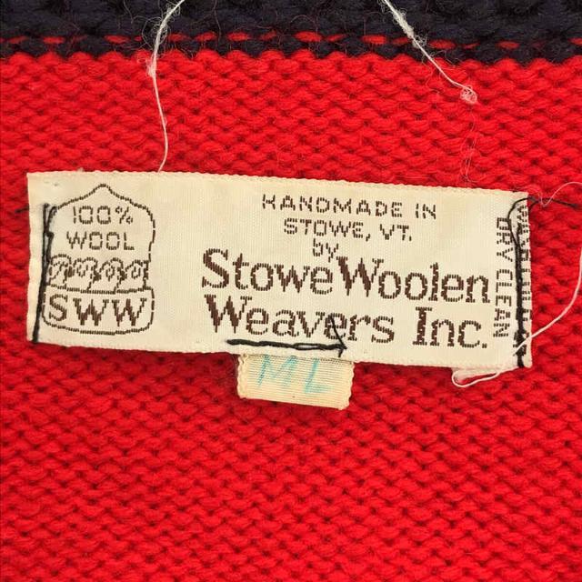 VINTAGE / ヴィンテージ | 1970s | 70s ～ Stowe Woolen ストーウーレン ウール ハンドメイド バイカラー スキッパー ニット | L | レッド / ネイビー | メンズ