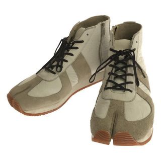 【美品】  tabito / タビト | Brace Trainer Leather レザー ハイカット サイドジップ 足袋 タビ スニーカー ジャーマントレーナー 箱付き | 39 | ホワイト | レディース(スニーカー)