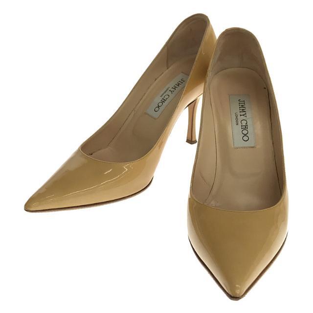 【美品】 JIMMY CHOO / ジミーチュウ | エナメル パテント レザー ポインテッドトゥ ヒール パンプス | 35 1/2 | ベージュ  | レディース | フリマアプリ ラクマ