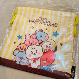 ビーティーイシビル(BT21)の新品　BT21  巾着　ポーチ　黄色(アイドルグッズ)