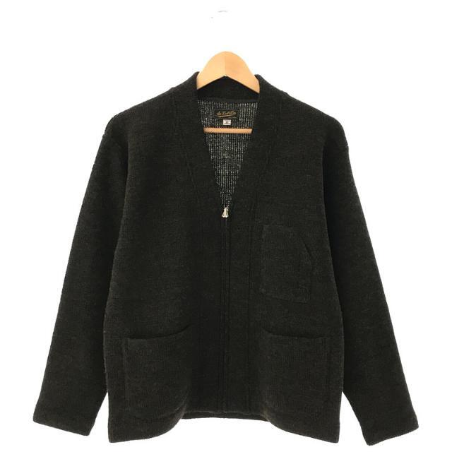 【美品】  AtLast&Co / アットラスト | HEAVY WORK CARDIGAN Vネック ジップ ワーク カーディガン | 42 | OLIVE | メンズ