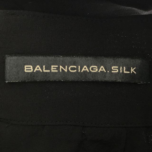 Balenciaga(バレンシアガ)のBALENCIAGA / バレンシアガ | .SILK シルク ストレッチ ベルテッド タック ティアード スカート | 36 | ブラック | レディース レディースのスカート(ひざ丈スカート)の商品写真