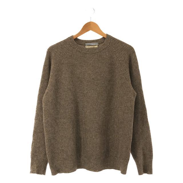 Cristaseya / クリスタセヤ | yak wool ribbed raglan sweater  ヤクウール リブニットセーター | XL | ブラウン系 | メンズニット/セーター