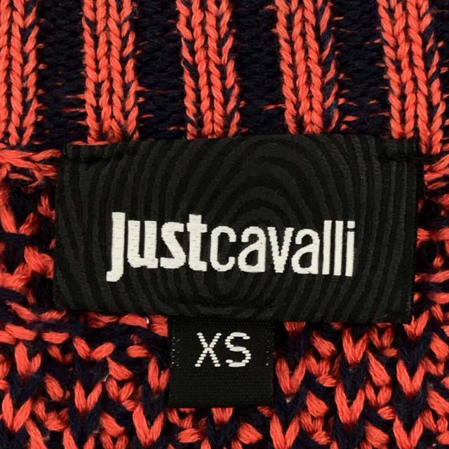 JUST CAVALLI / ジャストカヴァッリ | コットン ジオメトリック ジャガード ロゴプレート クルーネック ニット | XS | オレンジ | メンズ メンズのトップス(ニット/セーター)の商品写真