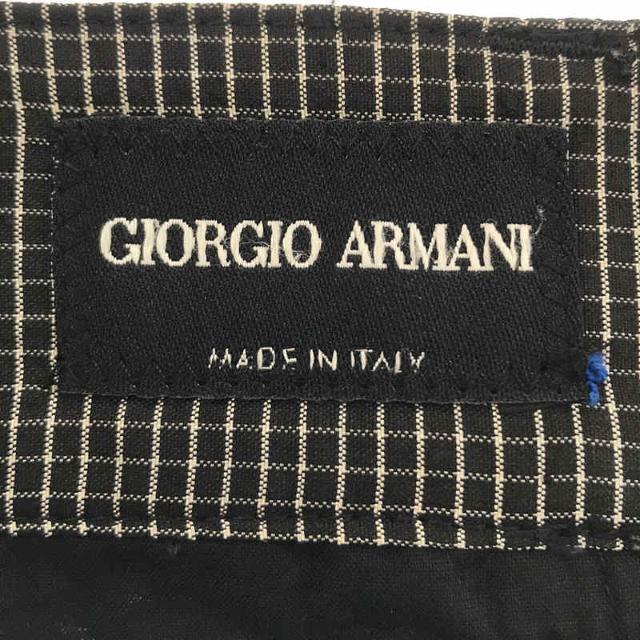 Giorgio Armani(ジョルジオアルマーニ)のGIORGIO ARMANI / ジョルジオアルマーニ | イタリア製 シルク 100% グラフ チェック タック ショート パンツ | 46 | ブラック | メンズ メンズのパンツ(その他)の商品写真