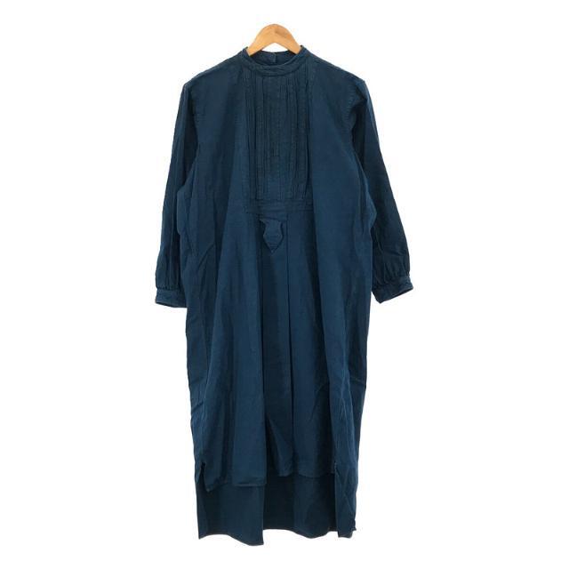 【新品】  OUTIL / ウティ | ROBE MINOT 後染ピンタックワンピース | 1 | ブルー | レディース