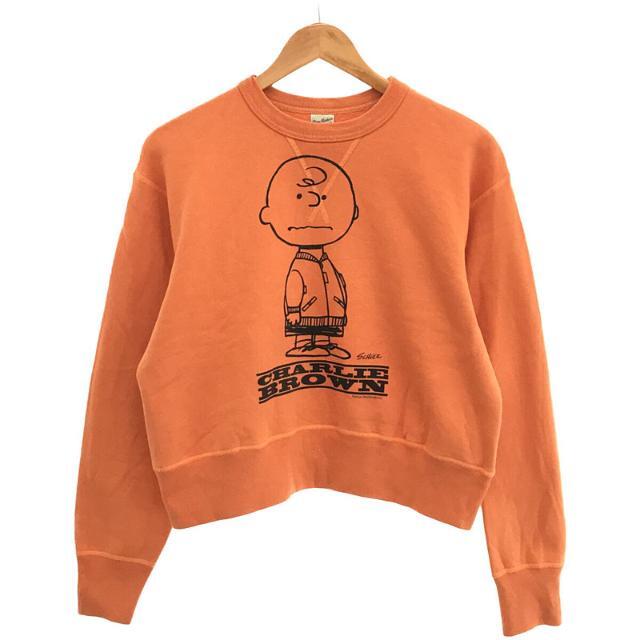 BUZZ RICKSON'S / バズリクソンズ | × PEANUTS ピーナッツ コラボ SNOOPY Charlie Brown  チャーリーブラウン プリント クルーネック スウェット | M | オレンジ | レディース | フリマアプリ ラクマ