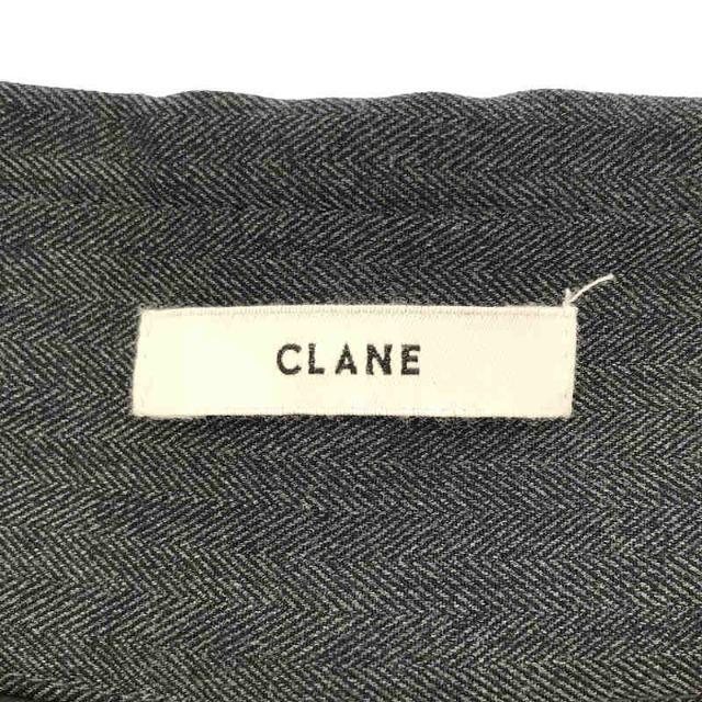 CLANE(クラネ)のCLANE / クラネ | ポリエステル レーヨン ストレッチ ヘリンボーン ストレッチ タック ワイド パンツ | 2 | グレー | レディース レディースのパンツ(その他)の商品写真