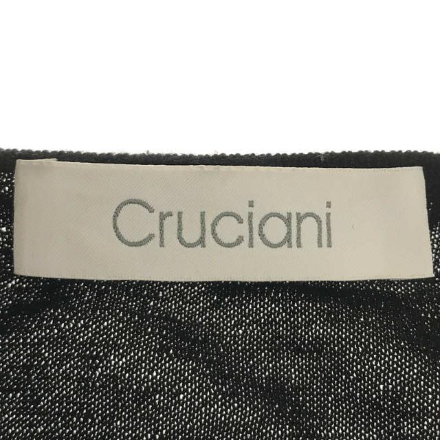 Cruciani(クルチアーニ)のCruciani / クルチアーニ | イタリア製 カシミヤ シルク ハイゲージ クルーネック ニット カーディガン | 40 | ブラック | レディース レディースのトップス(カーディガン)の商品写真