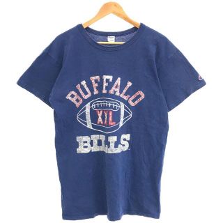 チャンピオン(Champion)のCHAMPION / チャンピオン | 1980s | 80s VINTAGE ヴィンテージ USA製 トリコタグ 3段プリント Tシャツ | L | ブルー | メンズ(Tシャツ/カットソー(半袖/袖なし))