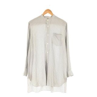 コモリ(COMOLI)のCOMOLI / コモリ | シルク ストライプ バンドカラー シャツ | 1 | STRIPE | メンズ(Tシャツ/カットソー(七分/長袖))