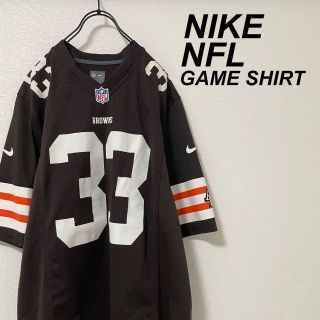 ナイキ(NIKE)のナイキ/NIKE NFL ゲームシャツ 茶色 ロゴプリント ブラウンズ 古着(Tシャツ/カットソー(半袖/袖なし))