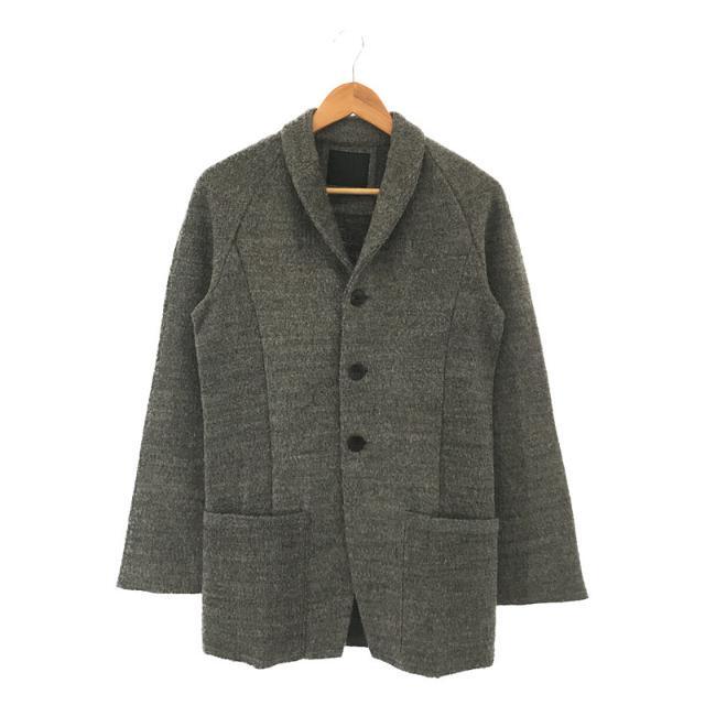 OURET(オーレット)のOURET / オーレット | WOOL PILE KNIT TWEED SHAWL COLLAR JACKET ウール パイル ニット ツイード ショールカラー ジャケット | グレー | メンズ メンズのジャケット/アウター(その他)の商品写真