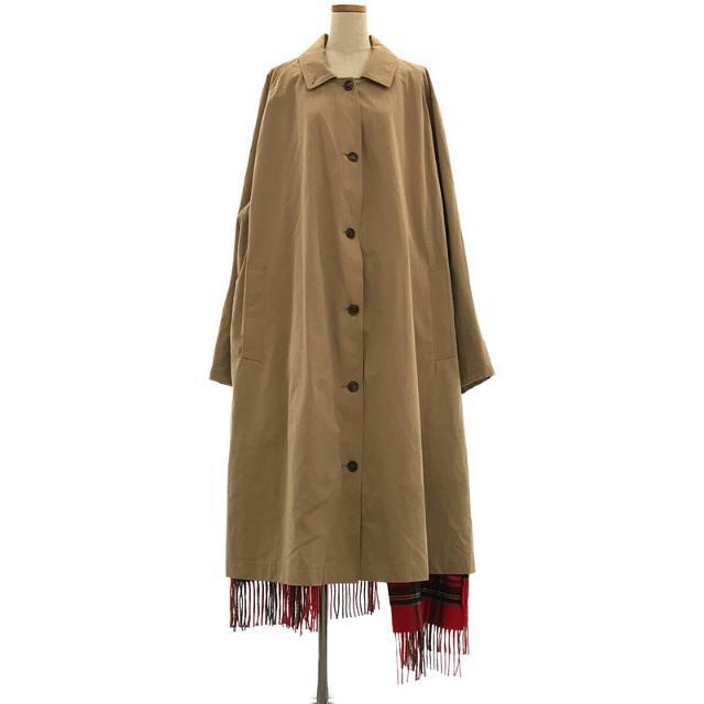 【美品】  VETEMENTS / ヴェトモン | Reversible Scarf Trench Coat リバーシブル ビッグシルエット フリンジ スカーフ ドッキング トレンチ コート | S | beige | レディース レディースのジャケット/アウター(その他)の商品写真