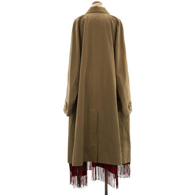 【美品】  VETEMENTS / ヴェトモン | Reversible Scarf Trench Coat リバーシブル ビッグシルエット フリンジ スカーフ ドッキング トレンチ コート | S | beige | レディース