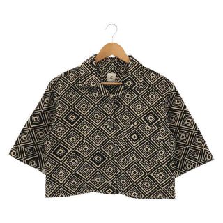 【美品】 6(ROKU) / ロク | PRINT SHORT SLEEVE SHIRT ダイヤ柄