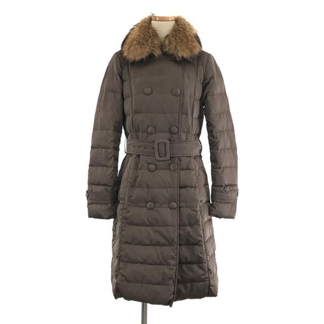 MARELLA / マレーラ | ベルト・ファー付き ダブル ダウンコート | 38 | ダークブラウン | レディース | フリマアプリ ラクマ