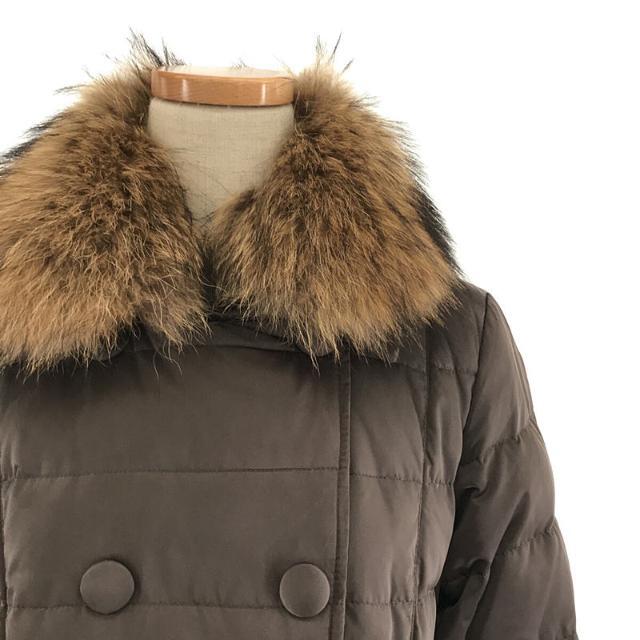 MARELLA / マレーラ | ベルト・ファー付き ダブル ダウンコート | 38 | ダークブラウン | レディース