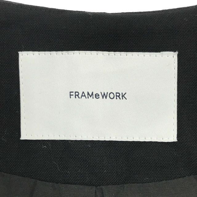 FRAMeWORK(フレームワーク)のFramework / フレームワーク | 2022SS キョウネンウールロングジレ ベスト | F | ブラック | レディース レディースのトップス(ベスト/ジレ)の商品写真