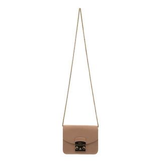 フルラ(Furla)の【美品】  FURLA / フルラ | メトロポリス ゴールドチェーン ショルダー ミニ レザー バッグ ポシェット 保存袋有 | ー | ピンク | レディース(ショルダーバッグ)