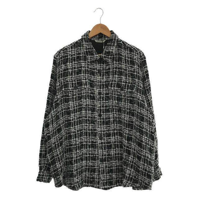 【美品】 AURALEE / オーラリー | 2023SS | HOMESPUN SUMMER TWEED SHIRTS BLOUSON コットン  ホームスパン サマー ツイード シャツ ブルゾン | 4 | WHITE × BLACK | メンズ | フリマアプリ ラクマ