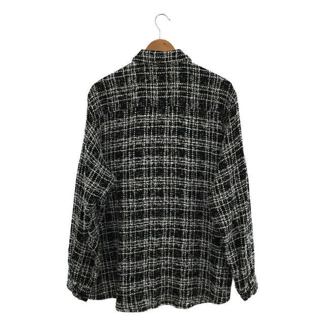 【美品】 AURALEE / オーラリー | 2023SS | HOMESPUN SUMMER TWEED SHIRTS BLOUSON コットン  ホームスパン サマー ツイード シャツ ブルゾン | 4 | WHITE × BLACK | メンズ