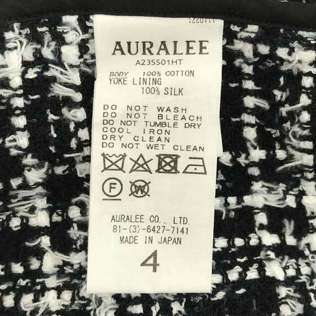 【美品】 AURALEE / オーラリー | 2023SS | HOMESPUN SUMMER TWEED SHIRTS BLOUSON コットン  ホームスパン サマー ツイード シャツ ブルゾン | 4 | WHITE × BLACK | メンズ