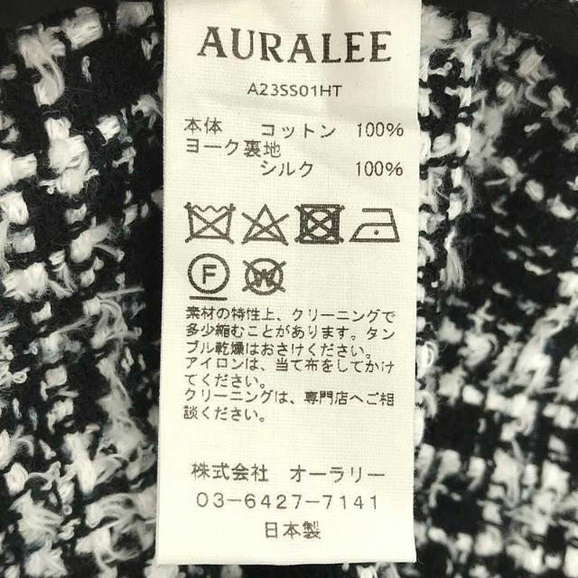 【美品】 AURALEE / オーラリー | 2023SS | HOMESPUN SUMMER TWEED SHIRTS BLOUSON コットン  ホームスパン サマー ツイード シャツ ブルゾン | 4 | WHITE × BLACK | メンズ