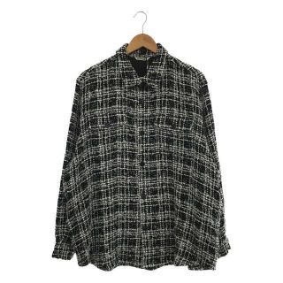 オーラリー(AURALEE)の【美品】  AURALEE / オーラリー | 2023SS | HOMESPUN SUMMER TWEED SHIRTS BLOUSON コットン ホームスパン サマー ツイード シャツ ブルゾン | 4 | WHITE × BLACK | メンズ(その他)