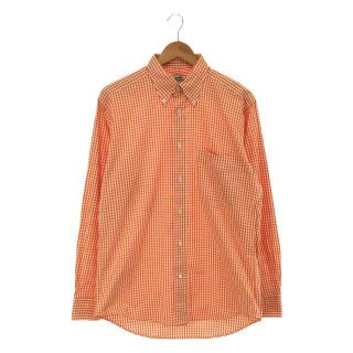 エルメス(Hermes)のHERMES / エルメス | フランス製 コットン ギンガムチェック セリエボタン ボタンダウン シャツ | 39-15 1/2 | オレンジ | メンズ(Tシャツ/カットソー(七分/長袖))