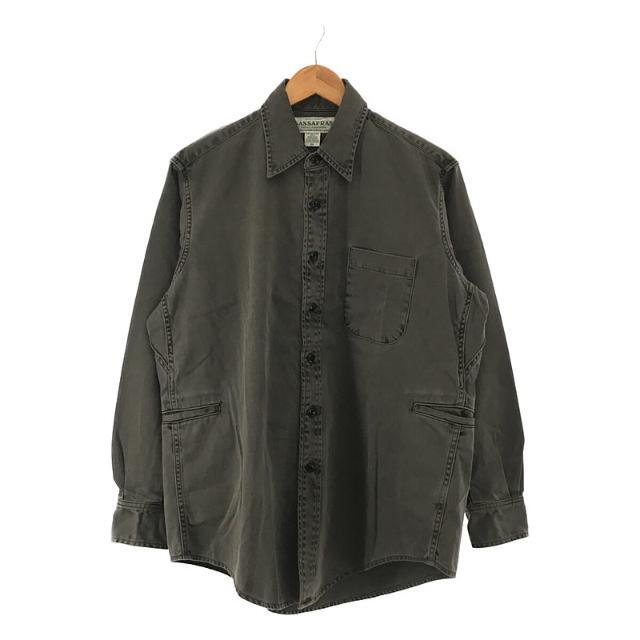 【美品】  SASSAFRAS / ササフラス | タグ付き Wheel Barrow Shirt Satin  SF-201720 ピグメント染め ウィールバローシャツ ジャケット サテン | M | Black | メンズ