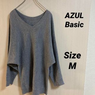 アズール(AZZURE)の22a506 AZUL basic グレー　vネックニット　長袖(ニット/セーター)