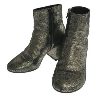 【美品】  MM6 Maison Margiela / エムエムシックスメゾンマルジェラ | S40WU0105 グリッター レザー ショート ブーツ 箱・保存袋有 | 36 | シルバー | レディース(ブーツ)