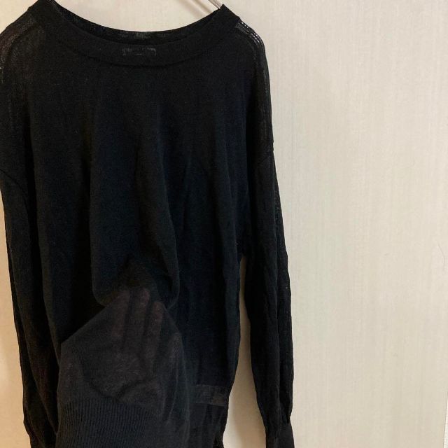 GU(ジーユー)の22a500 ジーユー　GU レディース　ブラック　黒　シアーニット　シャツ メンズのトップス(ニット/セーター)の商品写真