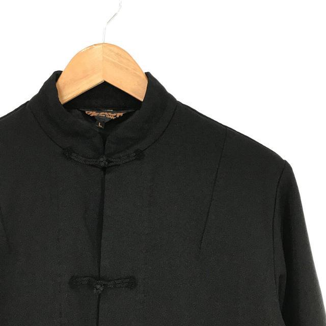 【美品】 BLACK COMME des GARCONS / ブラックコムデギャルソン | 2020SS / AD2019 ポリエステル 縮絨  スタンドカラー チャイナ ジャケット | L | ブラック | メンズ