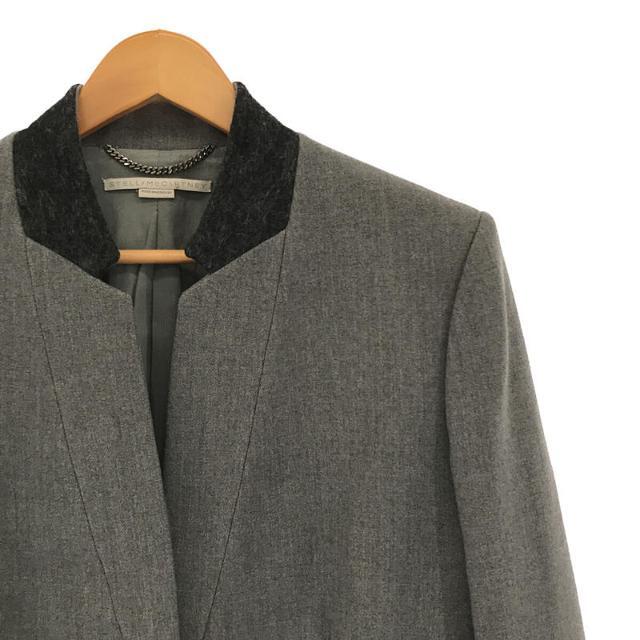 STELLA McCARTNEY / ステラマッカートニー | GREY BAND COLLAR BLAZER バンドカラー ウール ブレザー ジャケット | 46 | グレー | レディース