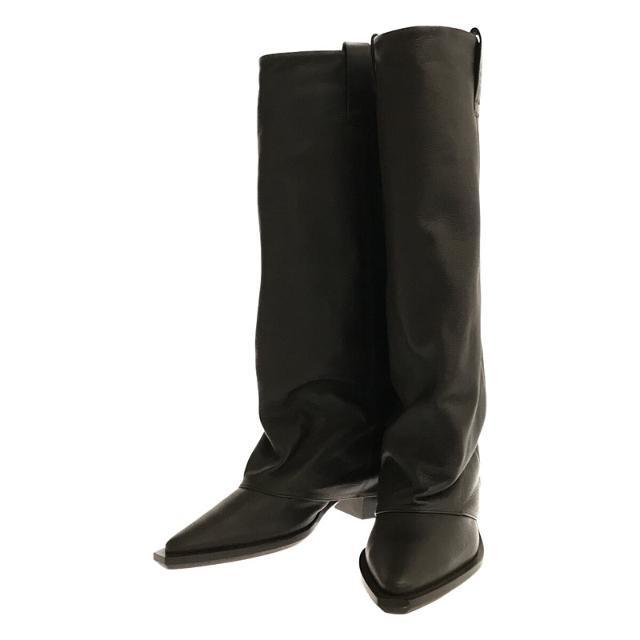 【美品】  MUSE de Deuxieme Classe / ミューズドゥーズィーエムクラス | BRENTA 別注 レザー ロングカバーブーツ 袋付き | 38 | ブラウン | レディース