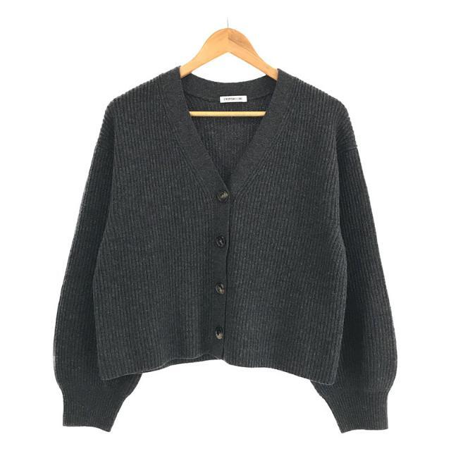 【美品】  Deuxieme Classe / ドゥーズィエムクラス | 2022AW Cropped Vネック カーディガン カシミヤ ブレンド ウール ニット | F | グレー | レディース