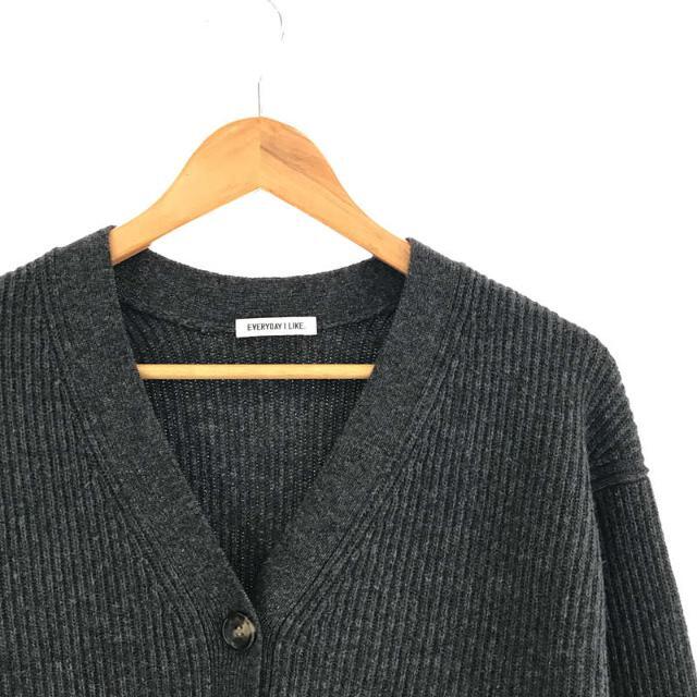 【美品】  Deuxieme Classe / ドゥーズィエムクラス | 2022AW Cropped Vネック カーディガン カシミヤ ブレンド ウール ニット | F | グレー | レディース 1