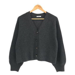 ドゥーズィエムクラス(DEUXIEME CLASSE)の【美品】  Deuxieme Classe / ドゥーズィエムクラス | 2022AW Cropped Vネック カーディガン カシミヤ ブレンド ウール ニット | F | グレー | レディース(カーディガン)