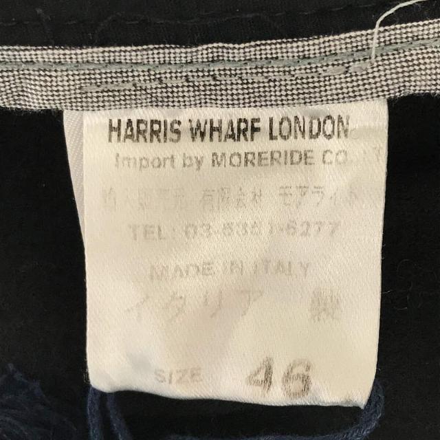 HARRIS WHARF LONDON / ハリスワーフロンドン | Man slim-fit pleated trousers Merino  Interlock メリノウール トラウザー スウェット イージー パンツ | 46 | ブラック | メンズ