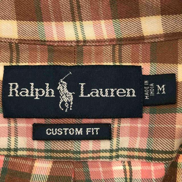 Ralph Lauren(ラルフローレン)のRALPH LAUREN / ラルフローレン | 1990s | 90s ～ VINTAGE CUSTOM FIT コットン チェック ボタンダウン シャツ | M | ブラウン / ピンク | メンズ メンズのトップス(Tシャツ/カットソー(七分/長袖))の商品写真