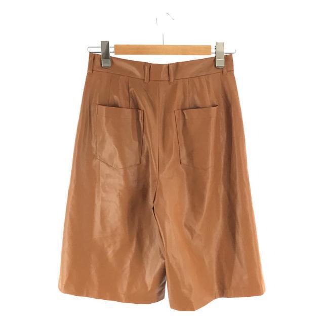 【新品】 6(ROKU) / ロク | FAKE LEATHER SHORT PANTS フェイクレザーショートパンツ | 38 | ブラウン | レディース